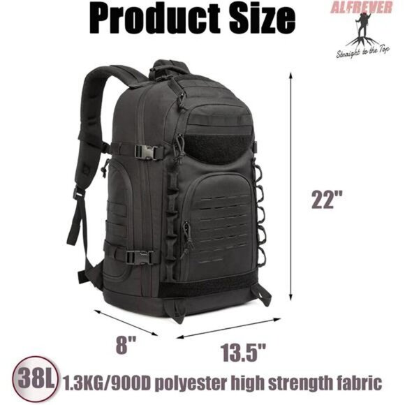 38L Tactical Backpack Military Hiking Camping Pack Molle Outdoor Gear Bag - Picture 3 of 8
